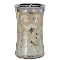 Tandbrsteholder Nu Steel Mercury Glas &amp; Rustfrit Stl