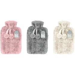 Klassisk Vrmedunk med Mjuk Plysch-verdrag och Pompomer 2 ltr.