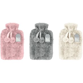 Klassisk Vrmedunk med Mjuk Plysch-verdrag och Pompomer 2 ltr.