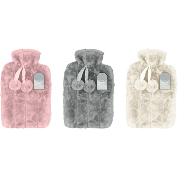 Klassisk Vrmedunk med Mjuk Plysch-verdrag och Pompomer 2 ltr.