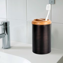 Tandbrsteholder Nu Steel Salem Oil Rubbed Bronze &amp; Wood