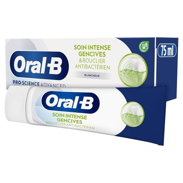 ORAL-B Pro-Science Advanced Whitening Tandpasta Gum Care &amp; Antibacterial Shield 75 ml