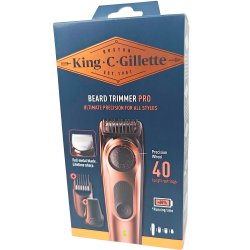GILLETTE King C. Elektrisk Skgtrimmer Pro inkl. Prcisionshoved + 2 Kamme