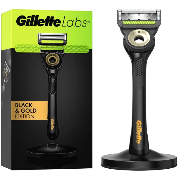 GILLETTE LABS Barberskraber Black &amp; Gold Edition + Magnetdock