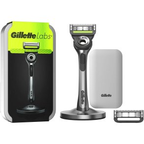 GILLETTE LABS Barberskraber + Magnet-dock + 2 Barberblade + Rejsetaske