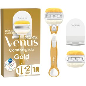GILLETTE Venus Comfortglide Gold Barberskraber + Ekstra Barberblad + Vgholder