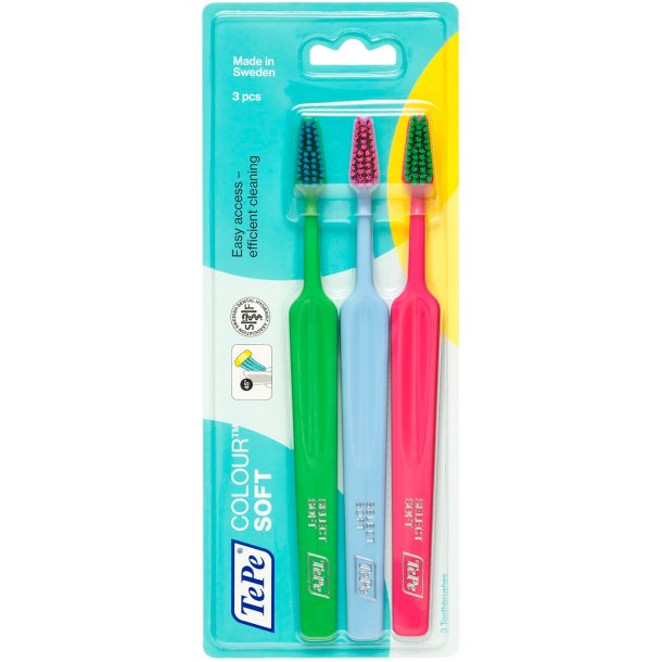 TEPE Colour Tandborstar Soft 3 st.