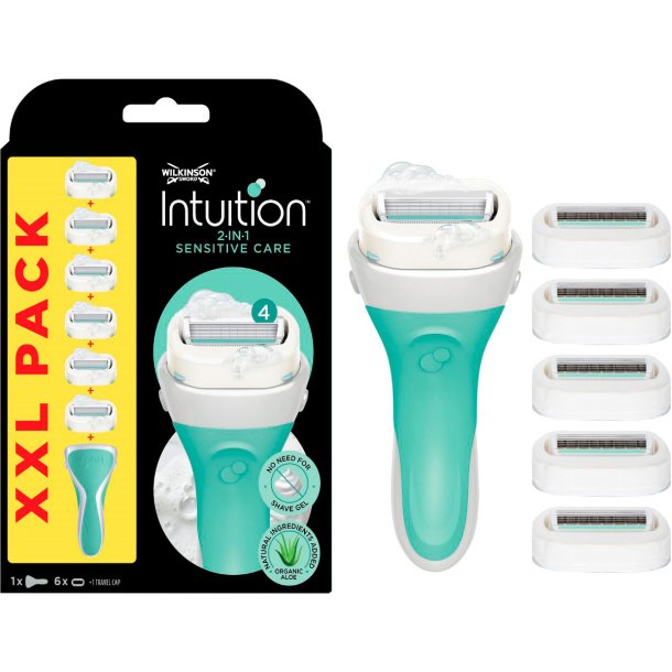 Wilkinson Sword Woman Barberskraber Intuition Sensitive Care + 6 Rakblad