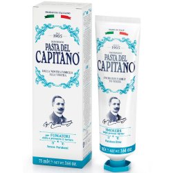 Italiensk Whitening Tandkrm PASTA DEL CAPITANO Smokers 75 ml.