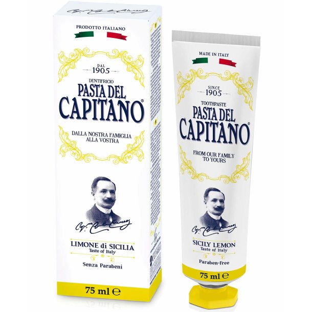  Italiensk Tandpasta PASTA DEL CAPITANO Sicily Lemon 75 ml.