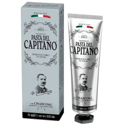 Italiensk Whitening Tandpasta PASTA DEL CAPITANO Charcoal 75 ml.