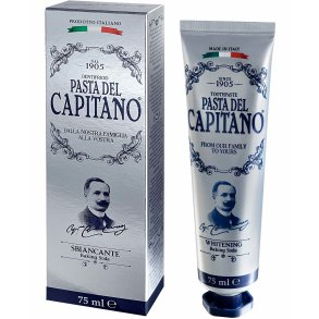 Italiensk Whitening Tandkrm PASTA DEL CAPITANO Baking Soda 75 ml.