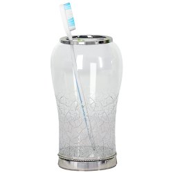 Tandbrsteholder Coyote Crackled Glas &amp; Rustfrit Stl