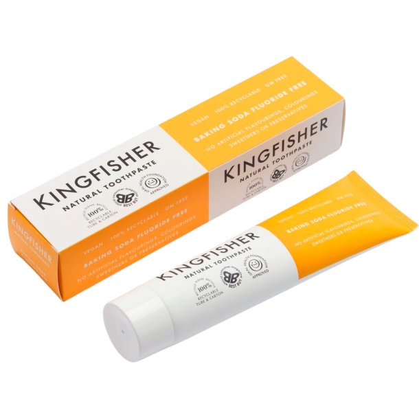 Naturlig Whitening Tandkrm KINGFISHER Baking Soda 100 ml