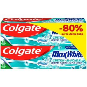 COLGATE Whitening Tandpasta 2 x 75 ml. Max White Cooling Crystals