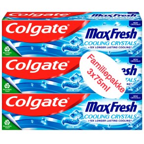 COLGATE Tandpasta 3 x 75 ml. MaxFresh Cooling Crystals Cool Mint