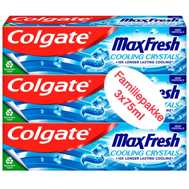 COLGATE Tandpasta 3 x 75 ml. MaxFresh Cooling Crystals Cool Mint