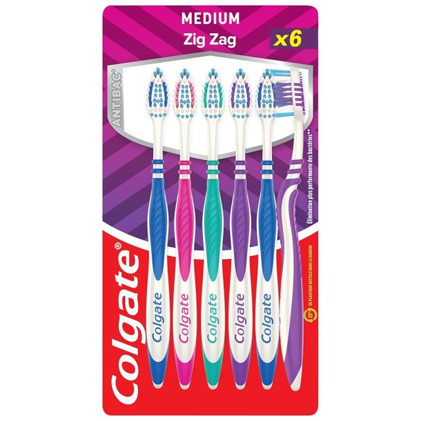 COLGATE Tandborstar 6 st. Zig Zag Medium