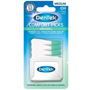 DENTEK Comfort Picks Original Medium 104 st. Gummitandpetare