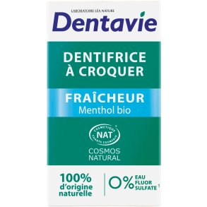 Naturliga Xylitol Tandpasta Tabletter DENTAVIE Fresh Menthol 60 st.