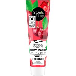 Naturlig Xylitol Tandkrm ORGANIC SHOP Cavity Protection Cherry &amp; Pomegrate 100g