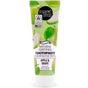 Naturlig Tandkrm ORGANIC SHOP Sensitive Teeth Apple & Grape 100g