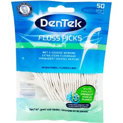 DENTEK Eco Tripple Clean Floss Picks Tandtrdsbyglar 50 st.