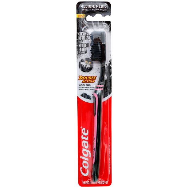 Colgate Tandborste Double Action Charcoal Medium