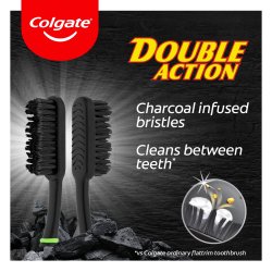 Colgate Tandborste Double Action Charcoal Medium