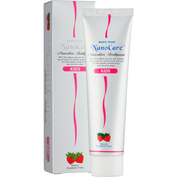 Xylitol Barntandkrm WHITE PEARL NanoCare Nanosilver Strawberry 50g