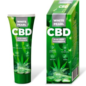 CBD Tandpasta med Xylitol WHITE PEARL Aloe Vera 75 ml