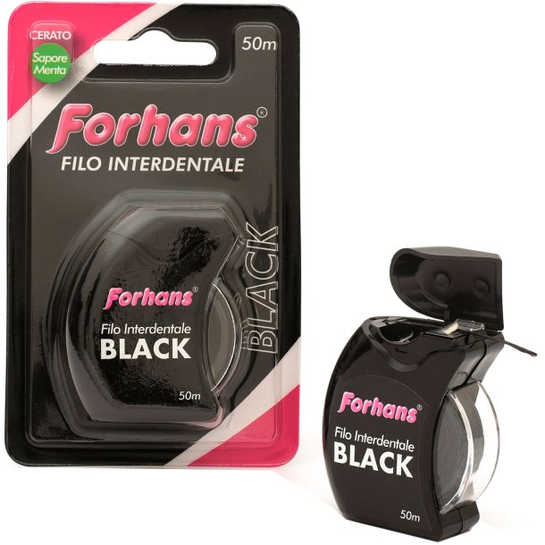 Sort Vokset Tandtrd FORHANS Filo Interdentale Black 50 mtr.