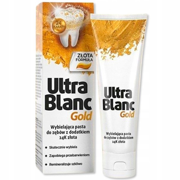 Tandblekning Tandkrm ULTRABLANC 24-Carat Gold &amp; Xylitol 75 ml.