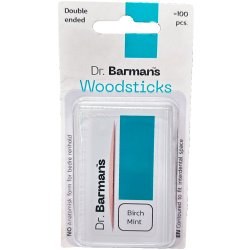 Tr Tandstikker DR. BARMANS Birch Mint Dobbel-ended 100 stk.