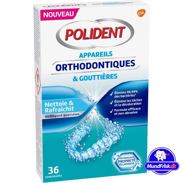 Rensetabletter für Bøjler & Bideskinner POLIDENT Appliances & Trays 36 stk.