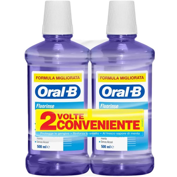 ORAL-B Mundskyld 2 x Fluorinse Alkoholfri 500 ml.
