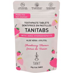 Naturliga Tandpastatabletter med Hydroxyapatit &amp; Xylitol TANITABS Strawberry 124 st.
