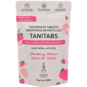 Naturlige Tandpastatabletter med Hydroxyapatit & Xylitol TANITABS Strawberry 124 stk.
