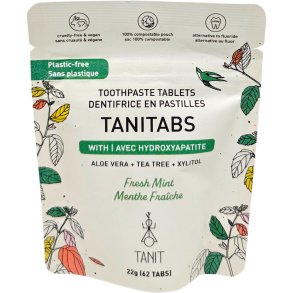 Naturlige Tandpastatabletter med Hydroxyapatit & Xylitol TANITABS Fresh Mint 62 stk.