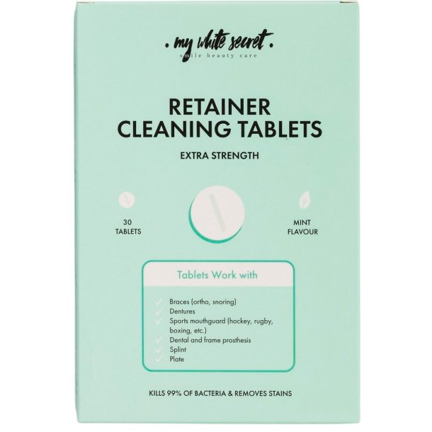 Rensetabletter til Bjler &amp; Bideskinner MY WHITE SECRET Retainer Cleaning Tablets 30 stk.