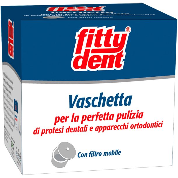 FITTYDENT Reinigungsschale fr Zahnprothesen und kieferorthopdische Gerte