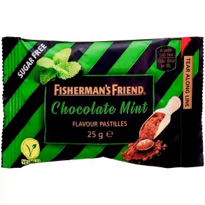 FISHERMANs FRIEND Chocolate Mint Sukkerfri Halstabletter 25g