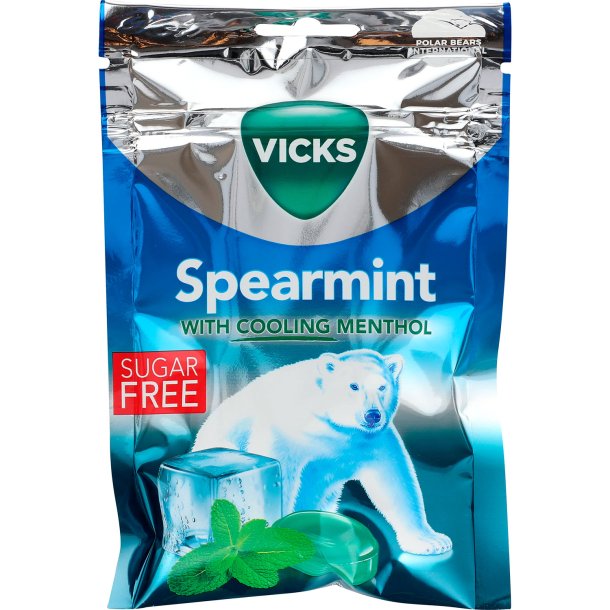 VICKS Halspastiller Spearmint Cooling Menthol 72 gr.
