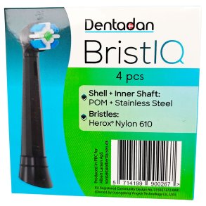 Sorte Brstehoder til Oral-B iO Elektriske Tannbrster DENTADAN Bristlq Kompatible 4 stk.
