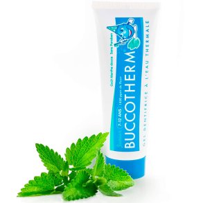 BUCCOTHERM Junior Tandkr�m 7�12 �r 75 ml � Tandv�rd baserad p� termiskt k�llvatten