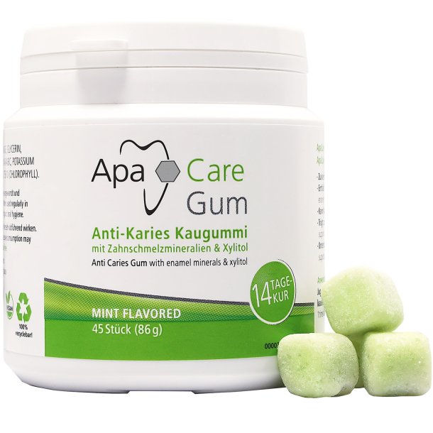 Xylitol Tyggegummi APACARE Gum 45 stk. -  Anti-karies tyggegummi med mineraler