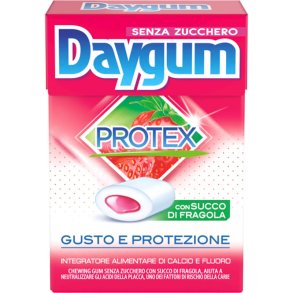 Xylitol Kaugummi DAYGUM Protex Strawberry 30g � zuckerfrei mit aktiver Zahnschutz
