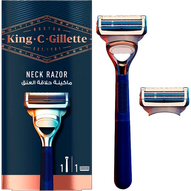 GILLETTE Barberskraber KING C. Neck Razor + Ekstra Barberblad