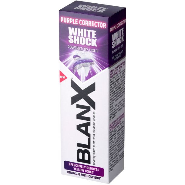 Tandblegning Tandpasta BLANX White Shock Purple Corrector 75 ml