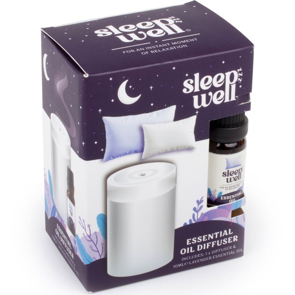 SLEEPZZZ Well Essential Oil Diffuser Inkl. Lavendel Geurolie 10 ml